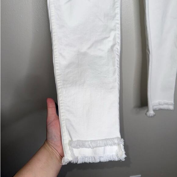 Madewell 10” High Rise Skinny Jeans White Plus 34 Button Fly Step Fray Hem - Picture 7 of 9
